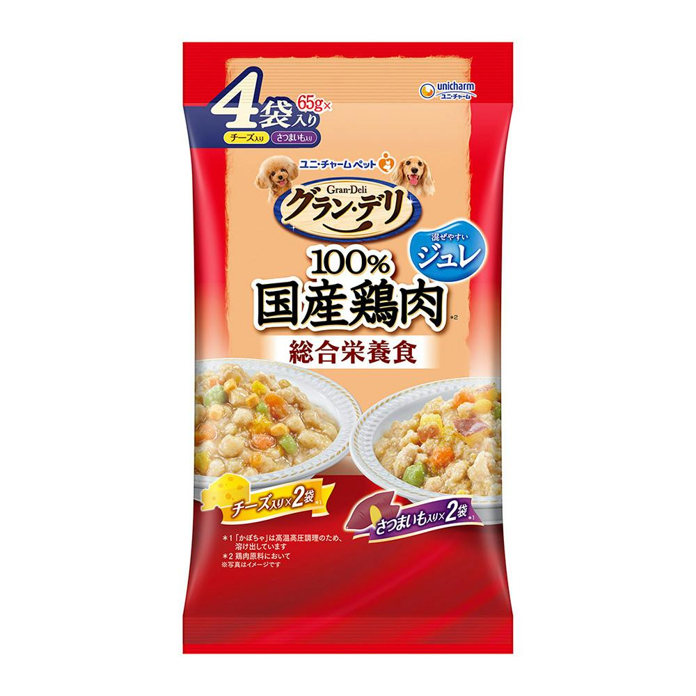 グラン・デリ 総合栄養食 パウチジュレ 成犬 いも・チーズ 65gg×4袋パック 犬用ウェットフード(パウチ) グラン・デリ 総合栄養食 パウチジュレ 成犬 いも・チーズ 65gg×4袋パック 犬用ウェットフード(パウチ)