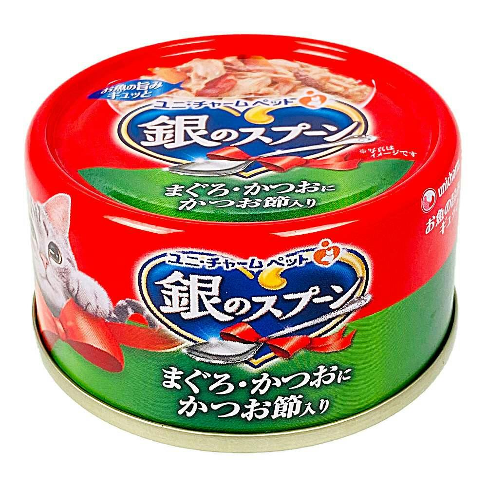 銀のスプーン 缶 まぐろ・かつおにかつお節入り 70g | ペット用品（猫