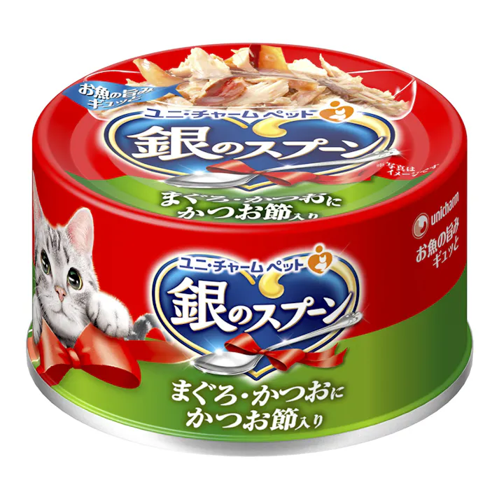銀のスプーン 缶 まぐろ・かつおにかつお節入り 70g