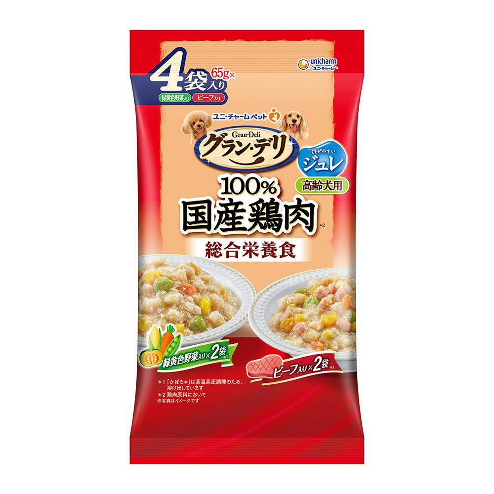 グラン・デリ 総合栄養食 パウチジュレ 高齢犬 野菜・ビーフ 65gg×4袋パック 犬用ウェットフード(パウチ) グラン・デリ 総合栄養食 パウチジュレ 高齢犬 野菜・ビーフ 65gg×4袋パック 犬用ウェットフード(パウチ)