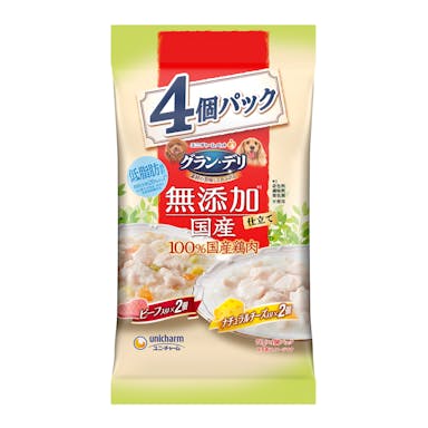 グラン・デリ パウチ 無添加仕立て 成犬用 ビーフ＆ナチュラルチーズ 70g×4個