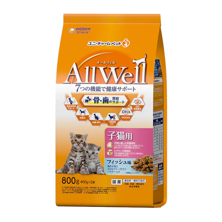 AllWell 骨・歯の発育サポート 子猫用 フィッシュ味 800g