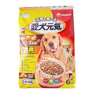 愛犬元気 7歳以上用 ビーフ・緑黄色野菜・小魚入り 6kg