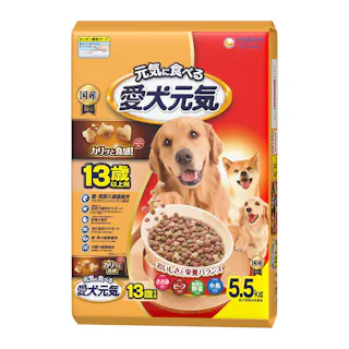 愛犬元気 13歳以上用 ささみ・ビーフ・野菜・小魚入り 5.5kg