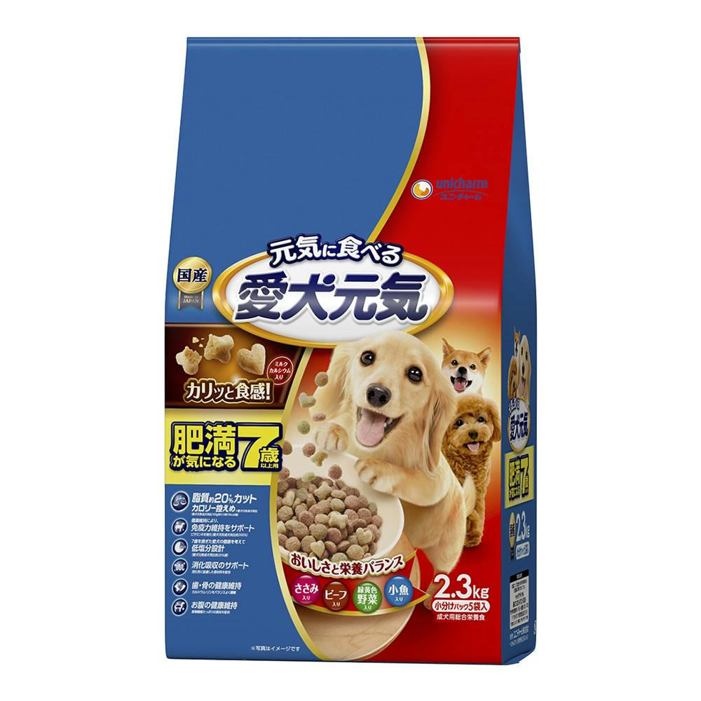 愛犬元気 肥満が気になる7歳以上用 ささみ・ビーフ・野菜・小魚入り