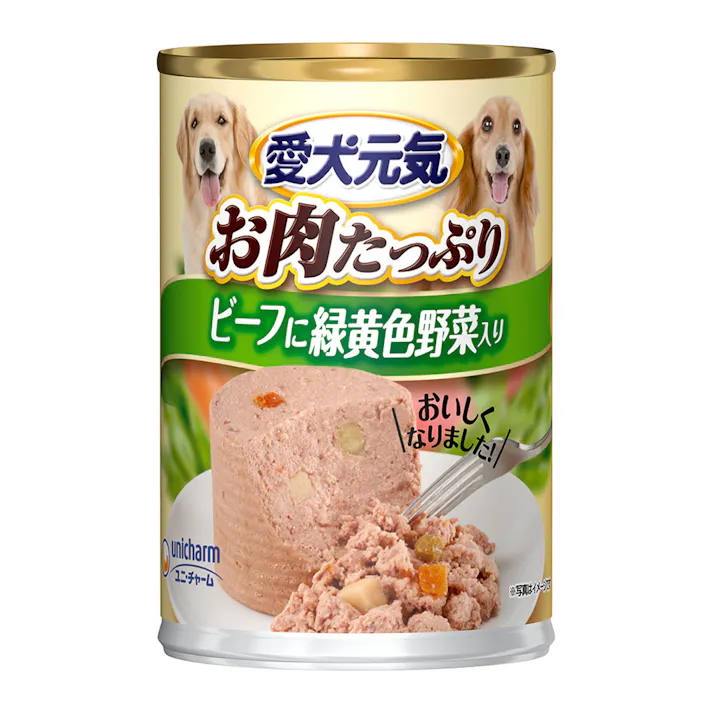 愛犬元気 缶 ビーフ・野菜入り 375g