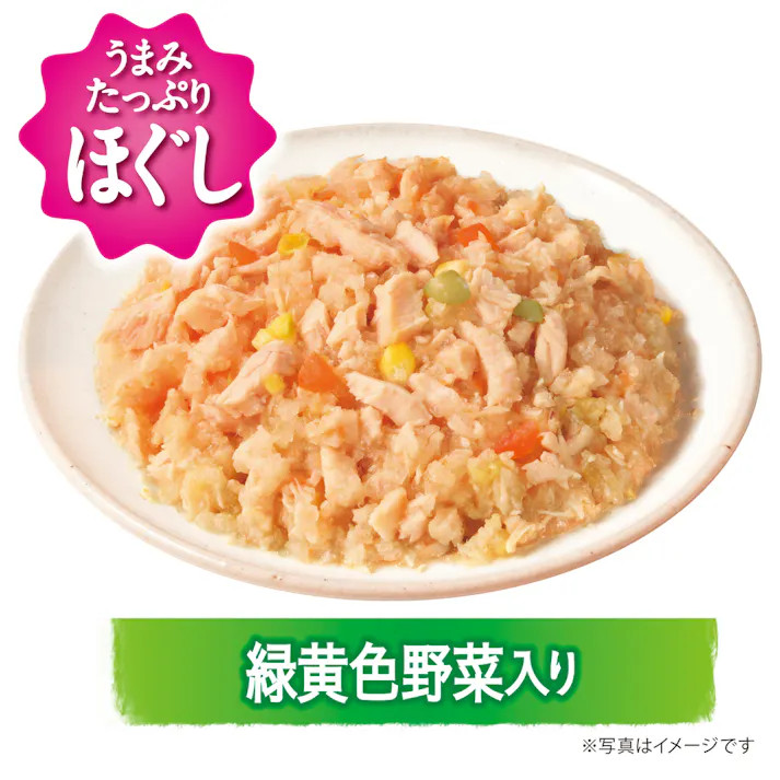 グラン・デリ パウチ 国産鶏ささみほぐし 13歳以上用 緑黄色野菜入り 80g