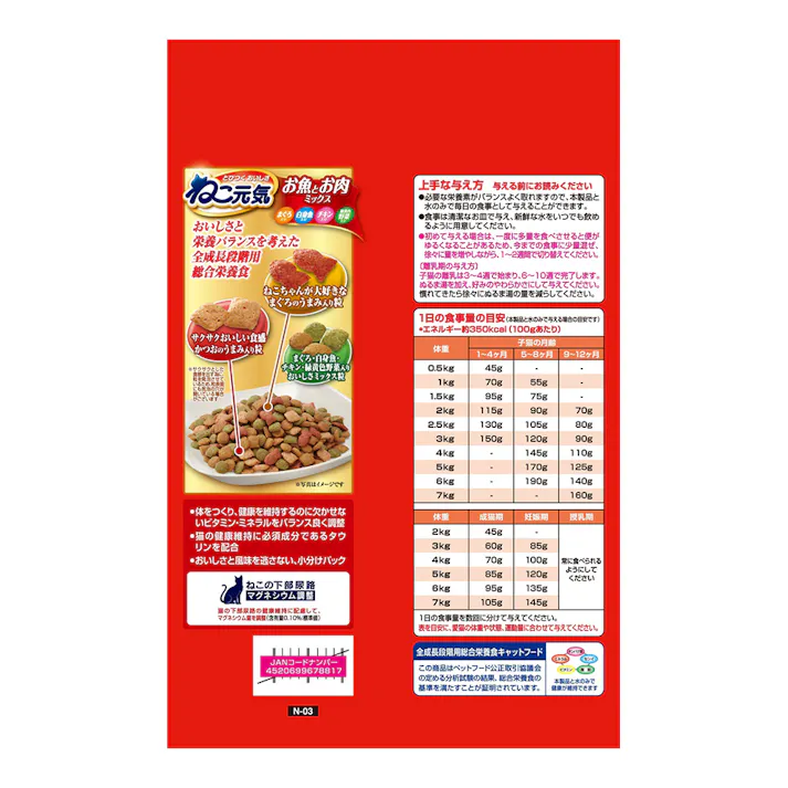 ねこ元気 お魚とお肉ミックス 2kg