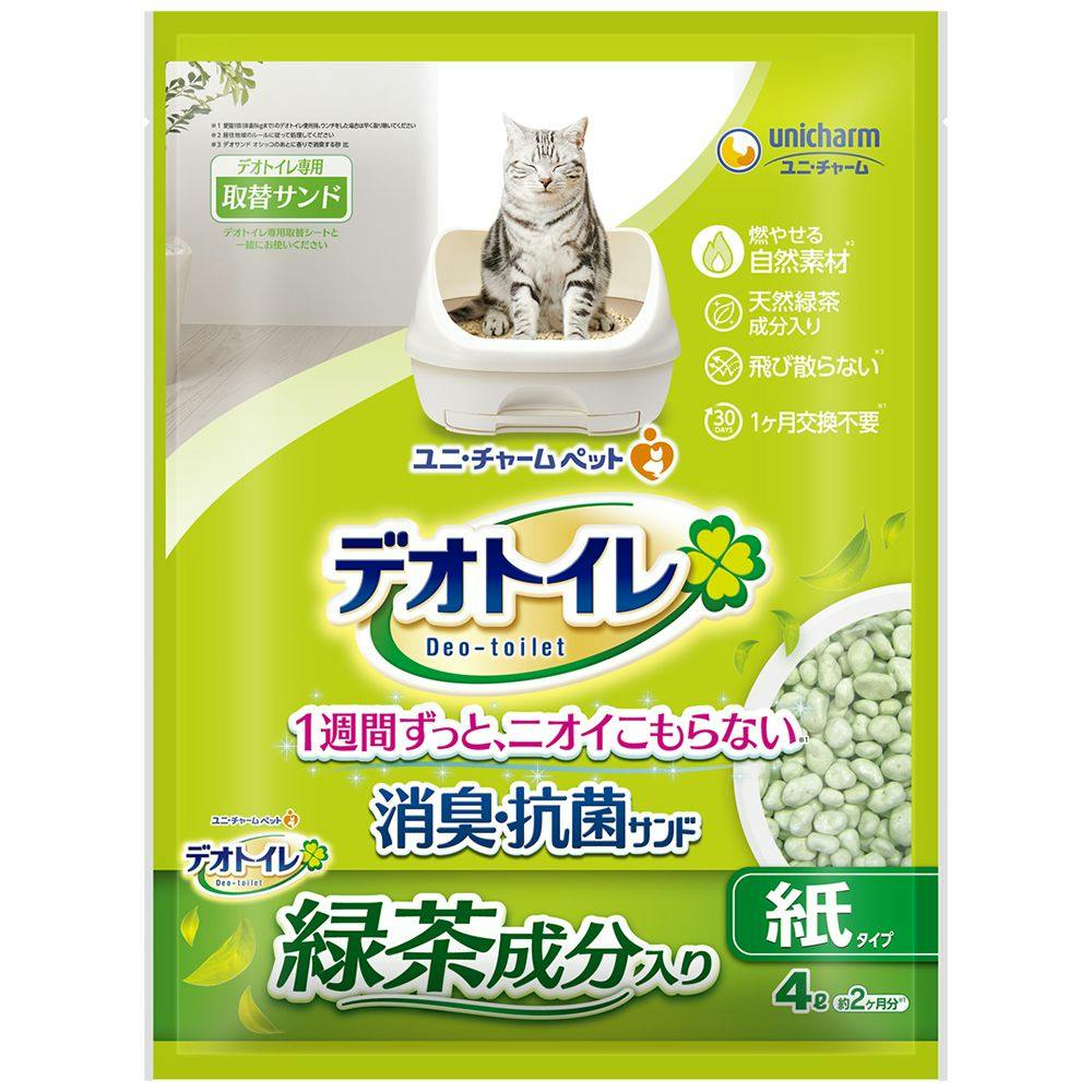 デオトイレ 飛び散らない 緑茶成分入り消臭サンド 4L | ペット用品（猫