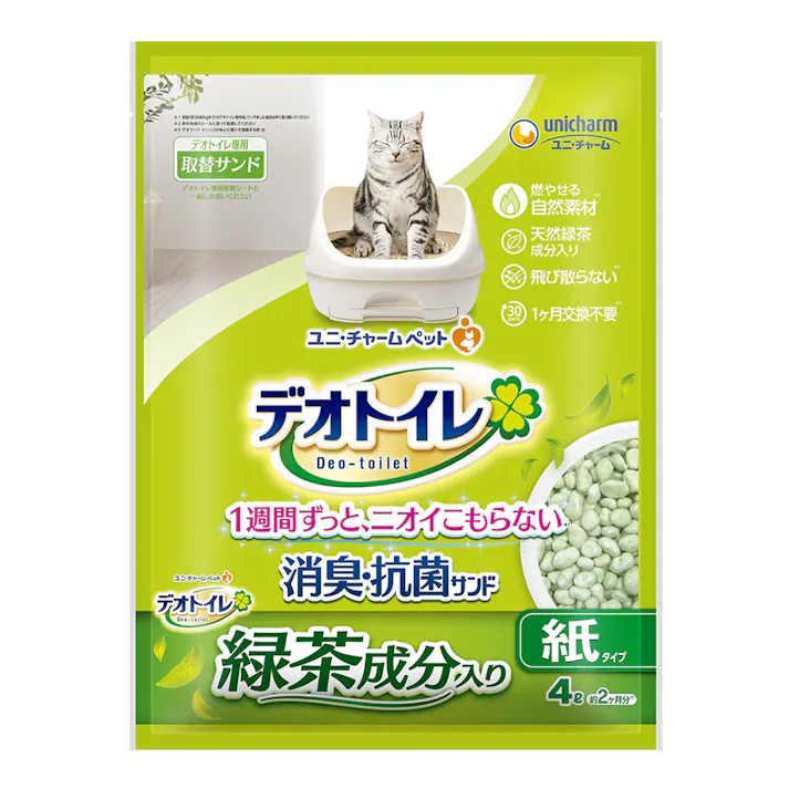 デオトイレ 飛び散らない 緑茶成分入り消臭サンド 4L