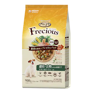 ユニ・チャーム グラン・デリ フレシャス 避妊・去勢した犬の体重ケア チキン&ビーフ入り 225g×4袋