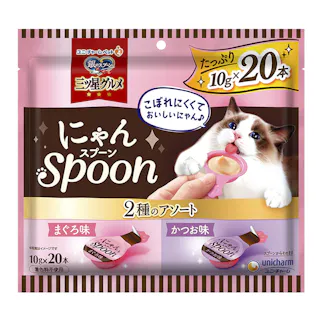 ユニ・チャーム 銀のスプーン 三ツ星グルメ にゃんスプーン まぐろ味&かつお味 10g×20本