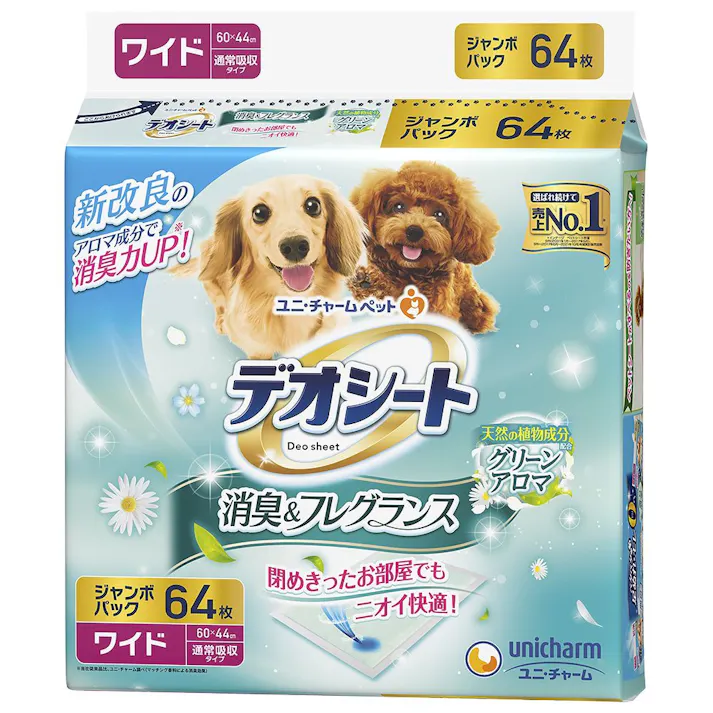 ユニ・チャーム デオシート ワイド 64枚 グリーンアロマの香り