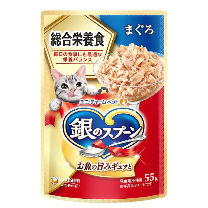 ユニ・チャーム 銀のスプーン パウチ 総合栄養食 まぐろ 55g