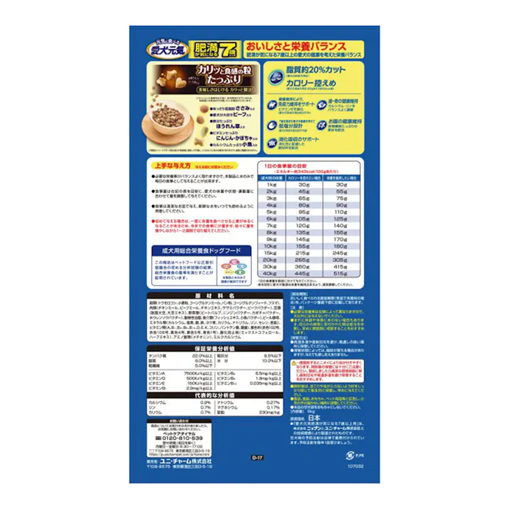 愛犬元気 肥満が気になる7歳以上用 ささみ・ビーフ・野菜・小魚入り 6kg