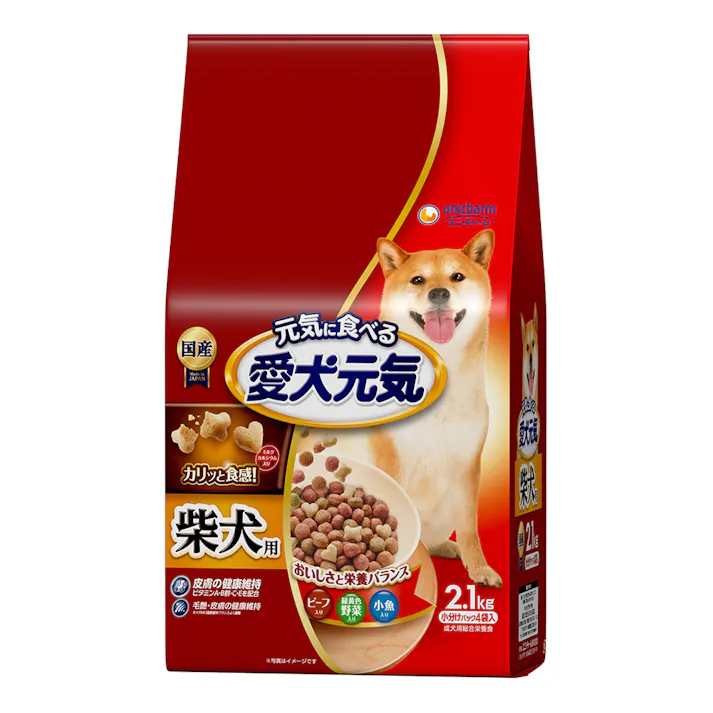 愛犬元気 柴犬用 ビーフ・野菜・小魚入り 2.1kg