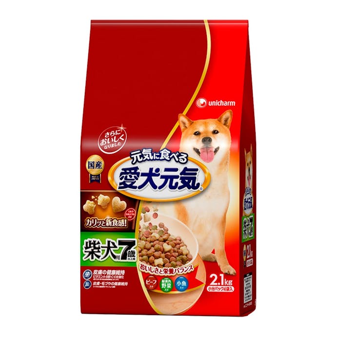 愛犬元気 柴犬用 7歳以上用 ビーフ・野菜・小魚入り 2.1kg