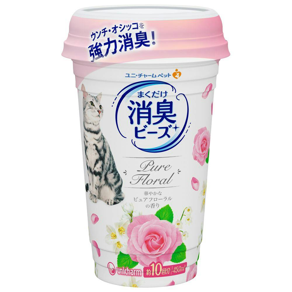 猫トイレまくだけ香り広がる消臭ビーズ やさしいピュアフローラルの香り ４５０ｍｌ ホームセンター通販 カインズ