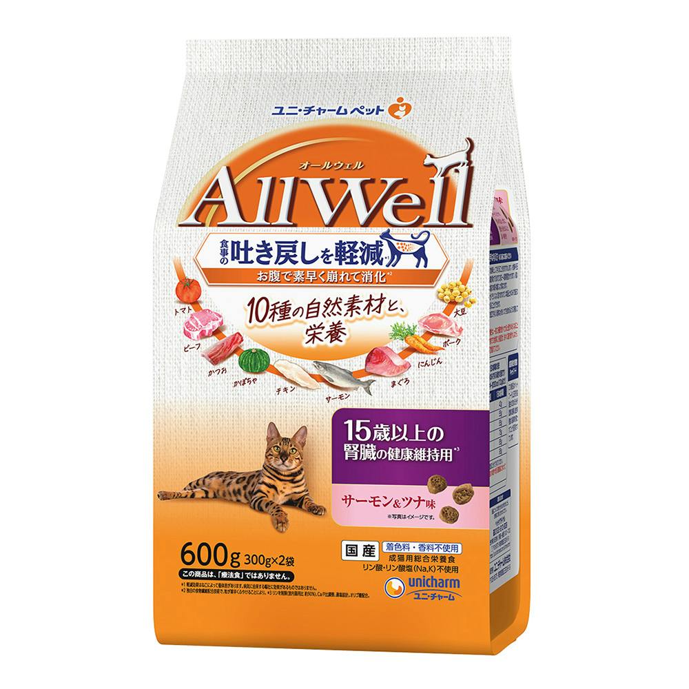AllWell 10種の自然素材 15歳 サーモン&ツナ味 600g 専門フード(猫用ドライフード) AllWell 10種の自然素材 15歳 サーモン&ツナ味 600g 専門フード(猫用ドライフード)