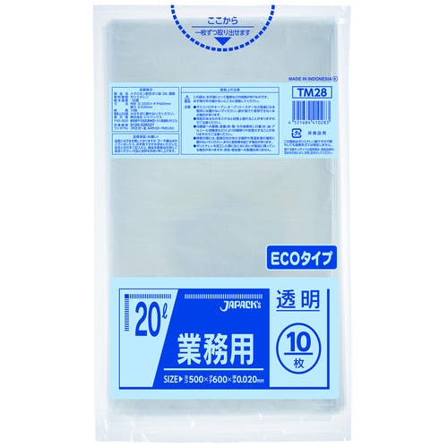 ジャパックス メタロセン配合ポリ袋 20L 透明 10枚 厚み0.020mm TM28 ゴミ袋 ジャパックス メタロセン配合ポリ袋 20L 透明 10枚 厚み0.020mm TM28 ゴミ袋