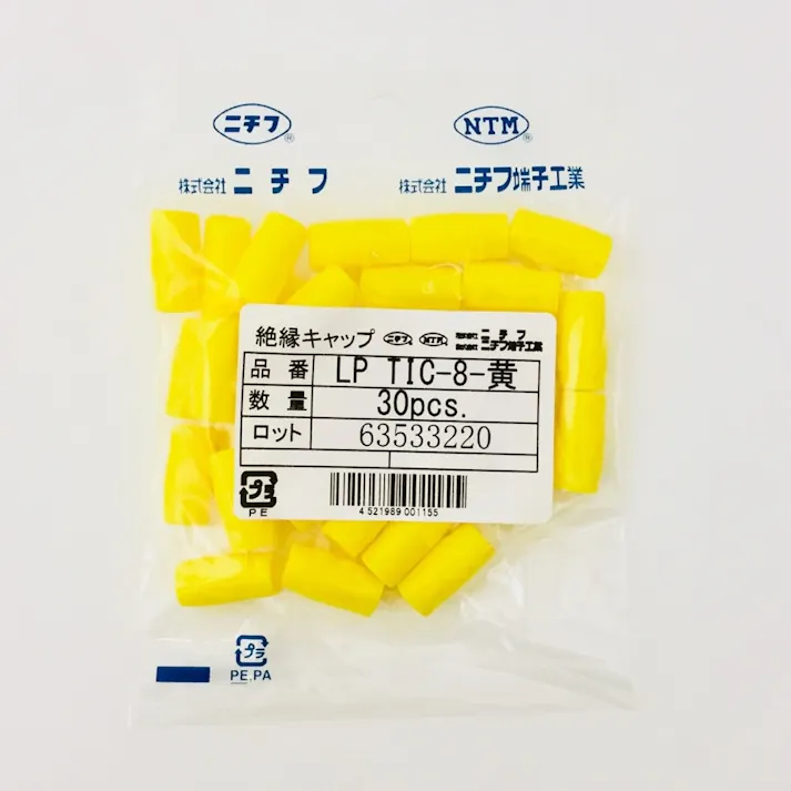ニチフ 絶縁キヤツプ 黄 TIC-8 30個入
