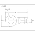 【CAINZ-DASH】ニチフ 裸圧着端子　Ｒ形（５０Ｐ）　より線９６．３～１１７．２　外寸２８．５ｍｍ　スタッド径１０．５ｍｍ R 100-10【別送品】