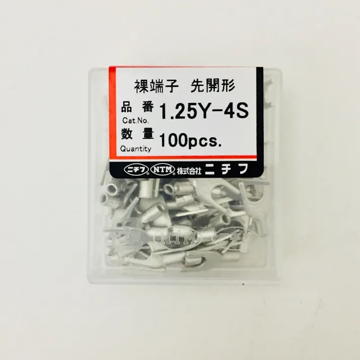 ニチフ 裸圧着Y型端子 1.25Y-4S 100個入