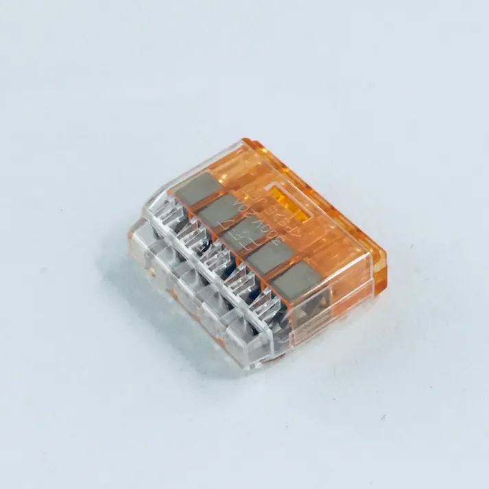 ニチフ クイックロック 差込形電線コネクタ 5極 橙透明 QLX-5 50個入
