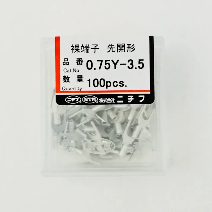 ニチフ Y型裸端子 0.75Y35 100個入