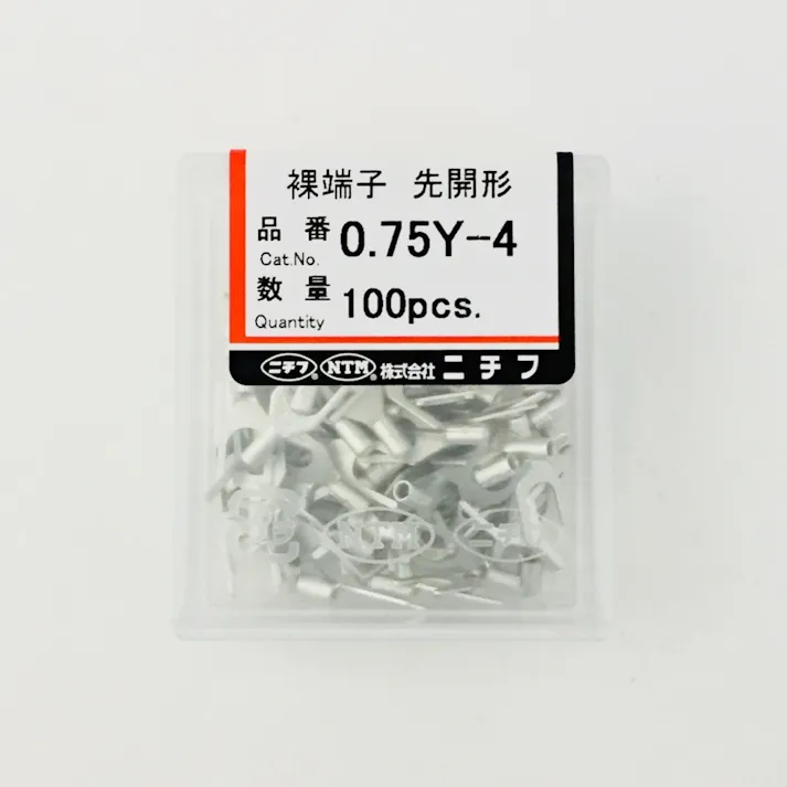 ニチフ 裸端子 Y形 0.75Y-4 100個入