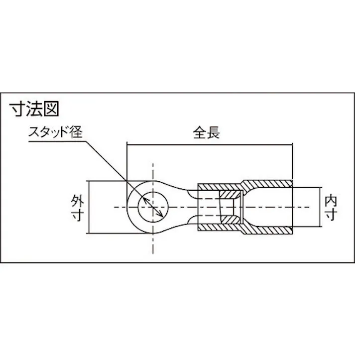 【CAINZ-DASH】ニチフ 環境配慮形絶縁被覆付丸形端子R形(100個入)より線0.3~1.65外寸5.7mmスタッド径3.7mm TMEX 1.25-3.5S-RED【別送品】