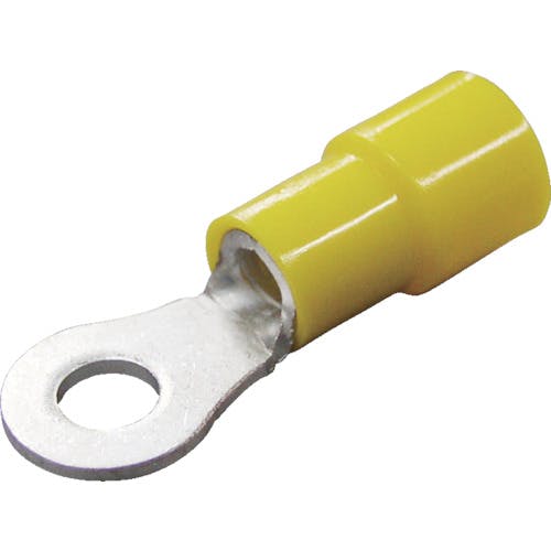【CAINZ-DASH】ニチフ 環境配慮形絶縁被覆付丸形端子Ｒ形（５０個入）より線２．６３～６．６４外寸９ｍｍスタッド径３．７ｍｍ TMEX 5.5-3.5S-YEL【別送品】