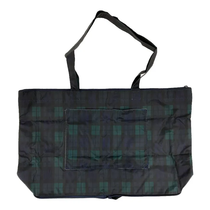 折りたたみトートバッグ キャリーオン可能 TRC0401-57 チェックグリーン