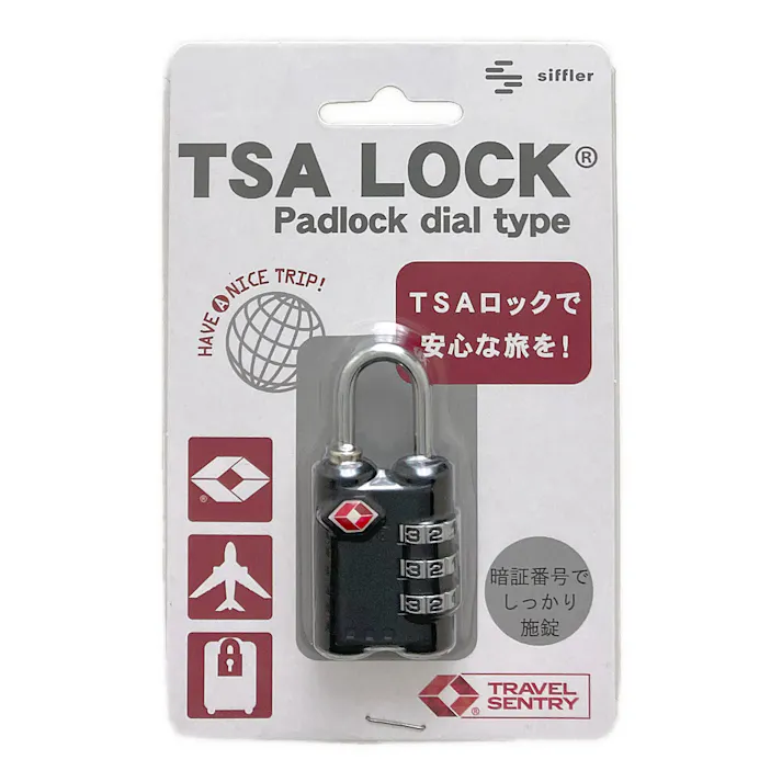 TSAダイヤル錠 ブラック 7118