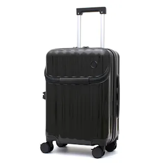 上パカ スーツケース ジッパータイプ カップホルダー付き Sサイズ 35L HPL2302-S グレー