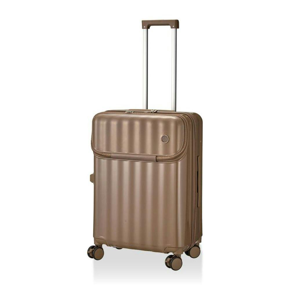 上パカ スーツケース ジッパータイプ カップホルダー付き Mサイズ 60L HPL2302-M カフェオレ スーツケース・キャリーケース52L~84L 上パカ スーツケース ジッパータイプ カップホルダー付き Mサイズ 60L HPL2302-M カフェオレ スーツケース・キャリーケース52L~84L