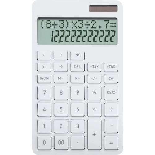 CAINZ-DASH】アスカ 計算式表示電卓 ホワイト C1258W【別送品