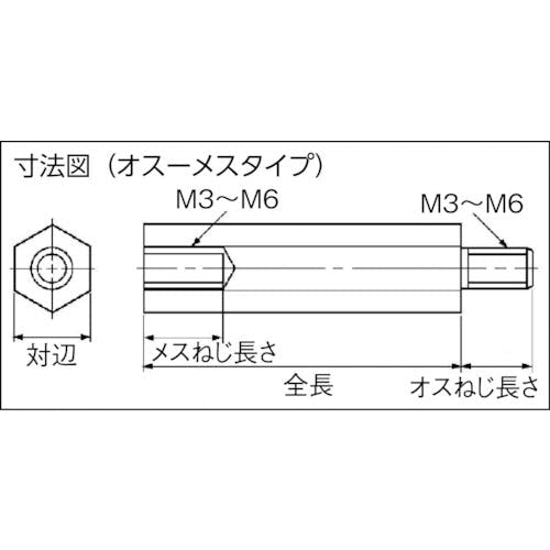 CAINZ-DASH】テイシン電機 黄銅スペーサー ＳＢＢ－Ｍ３ オス－メス