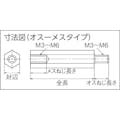 【CAINZ-DASH】テイシン電機 絶縁ＰＯＭスペーサー　ＳＪＢ－Ｍ３　オス－メス　１００個　ネジ径Ｍ３　全長３０ SJB-330【別送品】