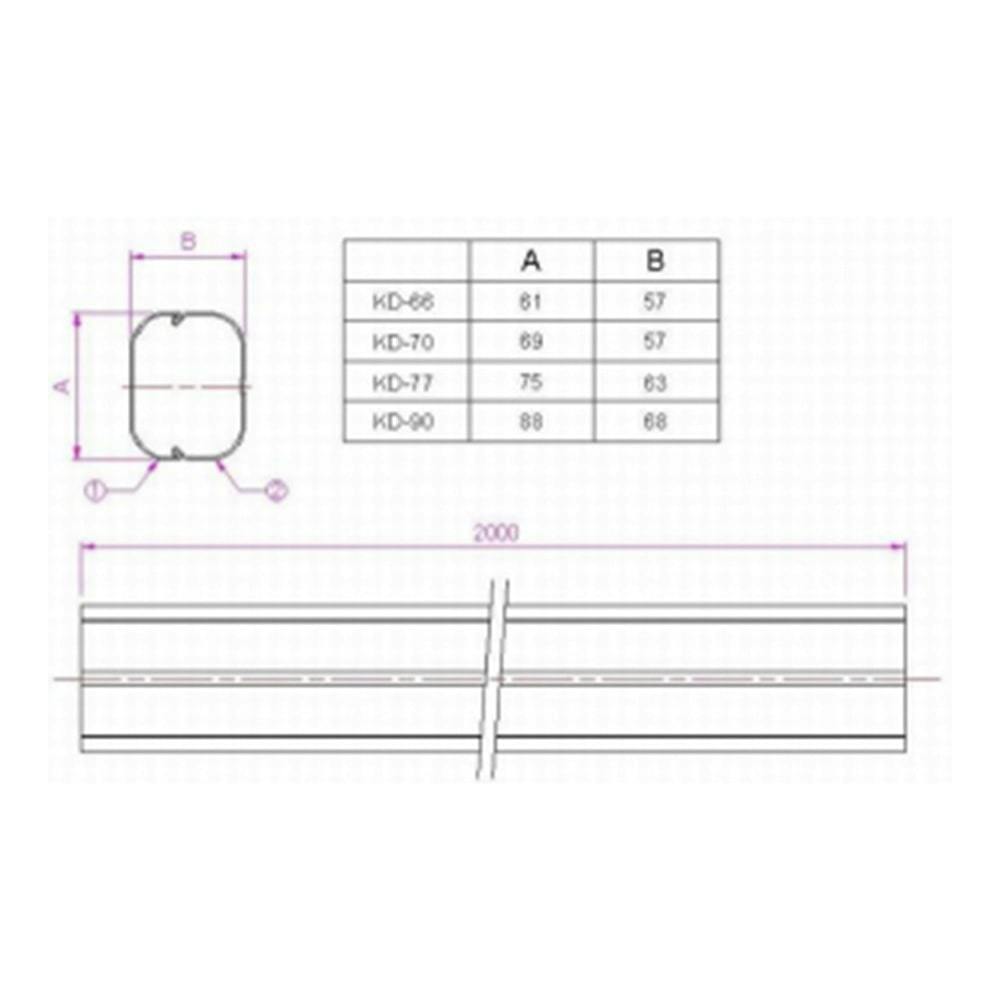 関東器材 配管化粧カバー 直管2m 70タイプ ブラウン KD-70-BR | 空調