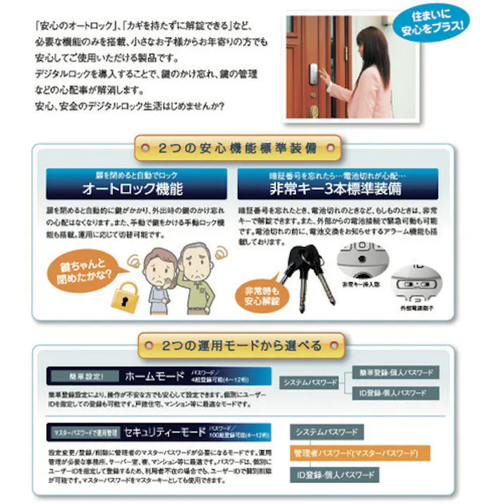 【CAINZ-DASH】ロックマンジャパン デジタルドアロックID-202JPB ID-202JPB【別送品】