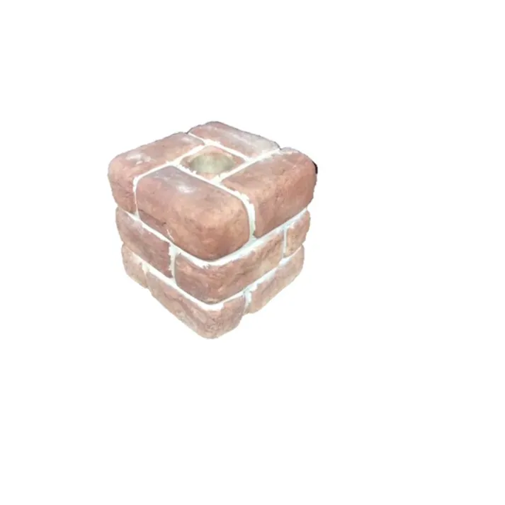 ソーラーライトスタンドS レンガ調 レッド