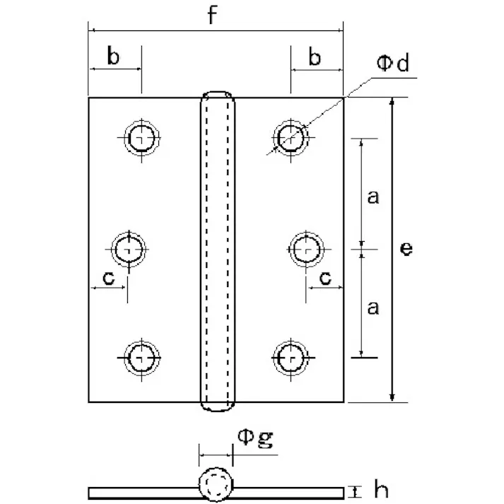 【CAINZ-DASH】フジテック・ジャパン カラー丁番 袋入り(2枚)・厚口76mm・シルバー B-11036【別送品】