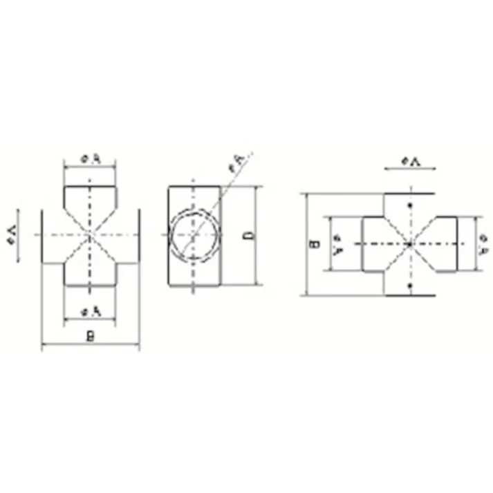 【CAINZ-DASH】フジテック・ジャパン パイプ継手クロス・32mm(ネジ止め付) B-28410【別送品】