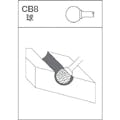 【CAINZ-DASH】ムラキ 超硬バー　Ａシリーズ　形状：球（クロスカット）　刃長２．４ｍｍ CB8A008【別送品】