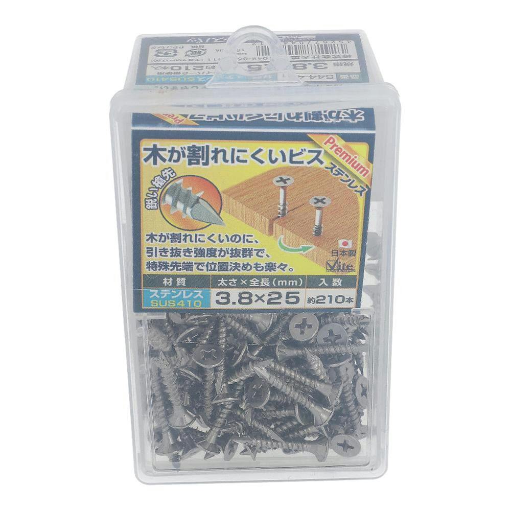 木が割れにくいビス ステンレス 544-421 3.8×25mm 210入 コーススレッド 木が割れにくいビス ステンレス 544-421 3.8×25mm 210入 コーススレッド