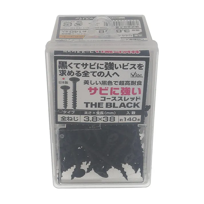 サビに強いコーススレッド 黒 JP 3.8×38mm