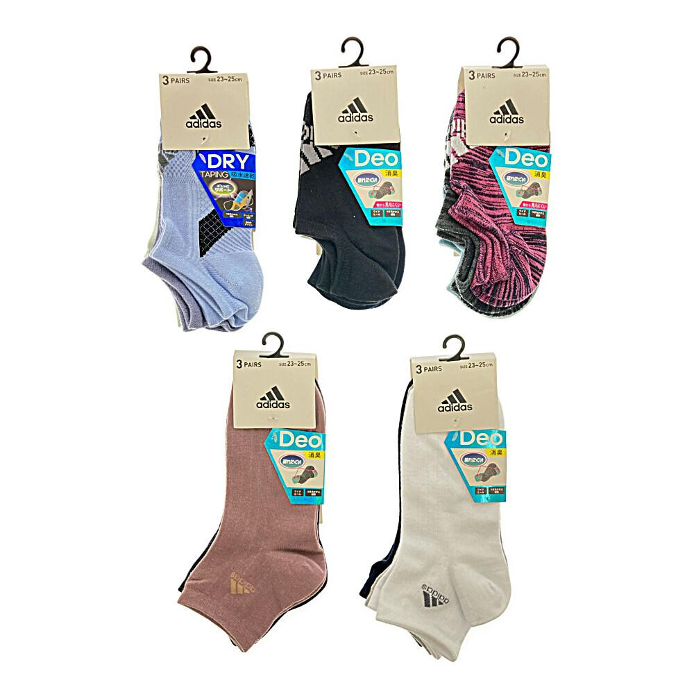 婦人靴下 アディダス 3足組 各種 23-25cm アソート