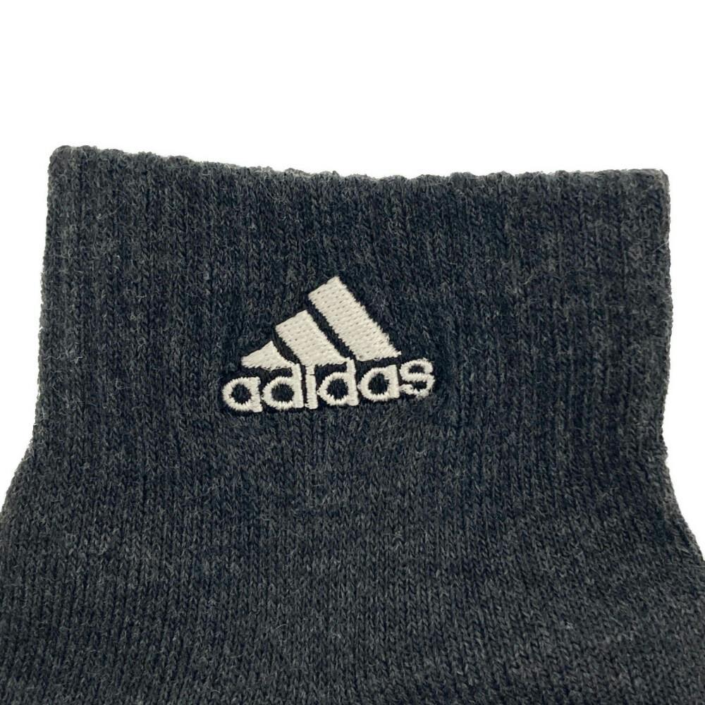 紳士靴下 アディダス 3足組 刺繍 ショート丈 24-26cm モノトーン