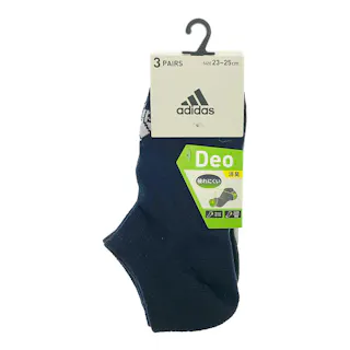 婦人靴下 アディダス 3足組 ロゴ スニーカー丈 23-25cm モノトーン